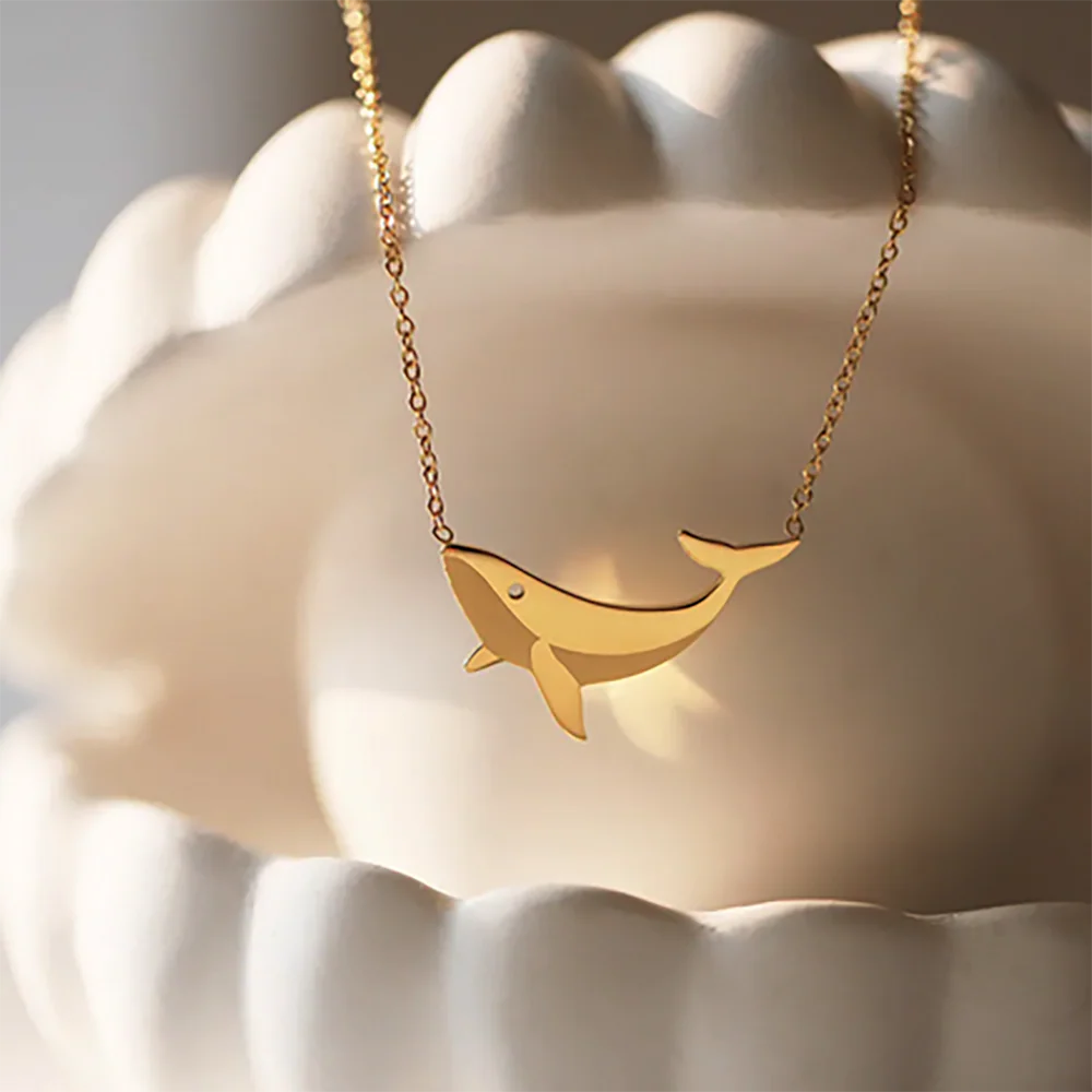 Gold Whale Necklace - Image 2
